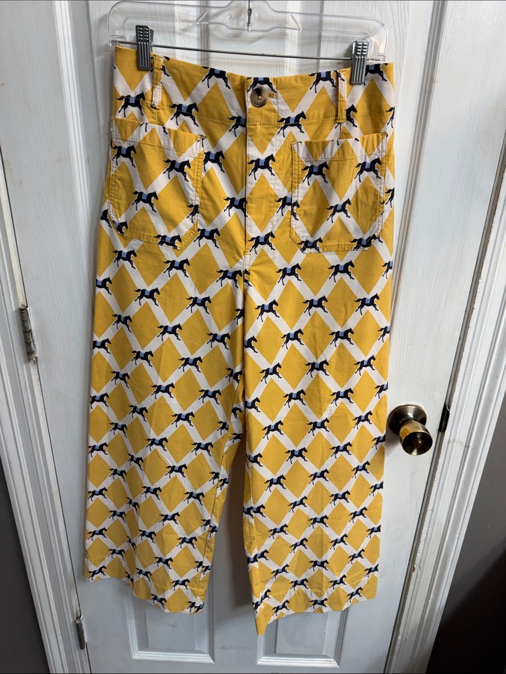 Women’s Maeve Yellow Patterned Wide-Leg Pants